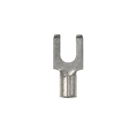 Panduit Fork Terminal, #6 Stud Size, 14 AWG, 2,000 V, Bare Insulated, Bare, 100 PK P14-6FF-C